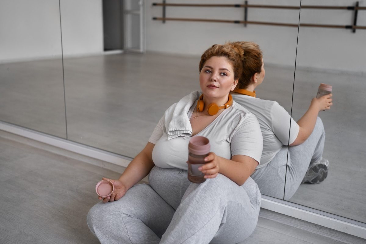 side-view-professional-plus-size-dancer-training